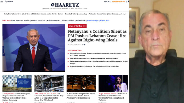 “Israel Wants Wars”: Gideon Levy on Lebanon Ceasefire, Gaza & Gov’t Sanctions Against Haaretz