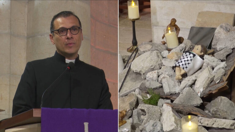 "Christ Is Still in the Rubble": Bethlehem Rev. Isaac Calls on U.S. to Stop Funding Gaza Genocide