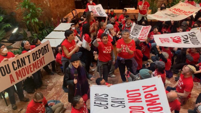 “Never Again for Anyone”: 100 Jewish Activists Arrested at Trump Tower Protesting Mahmoud Khalil Arrest