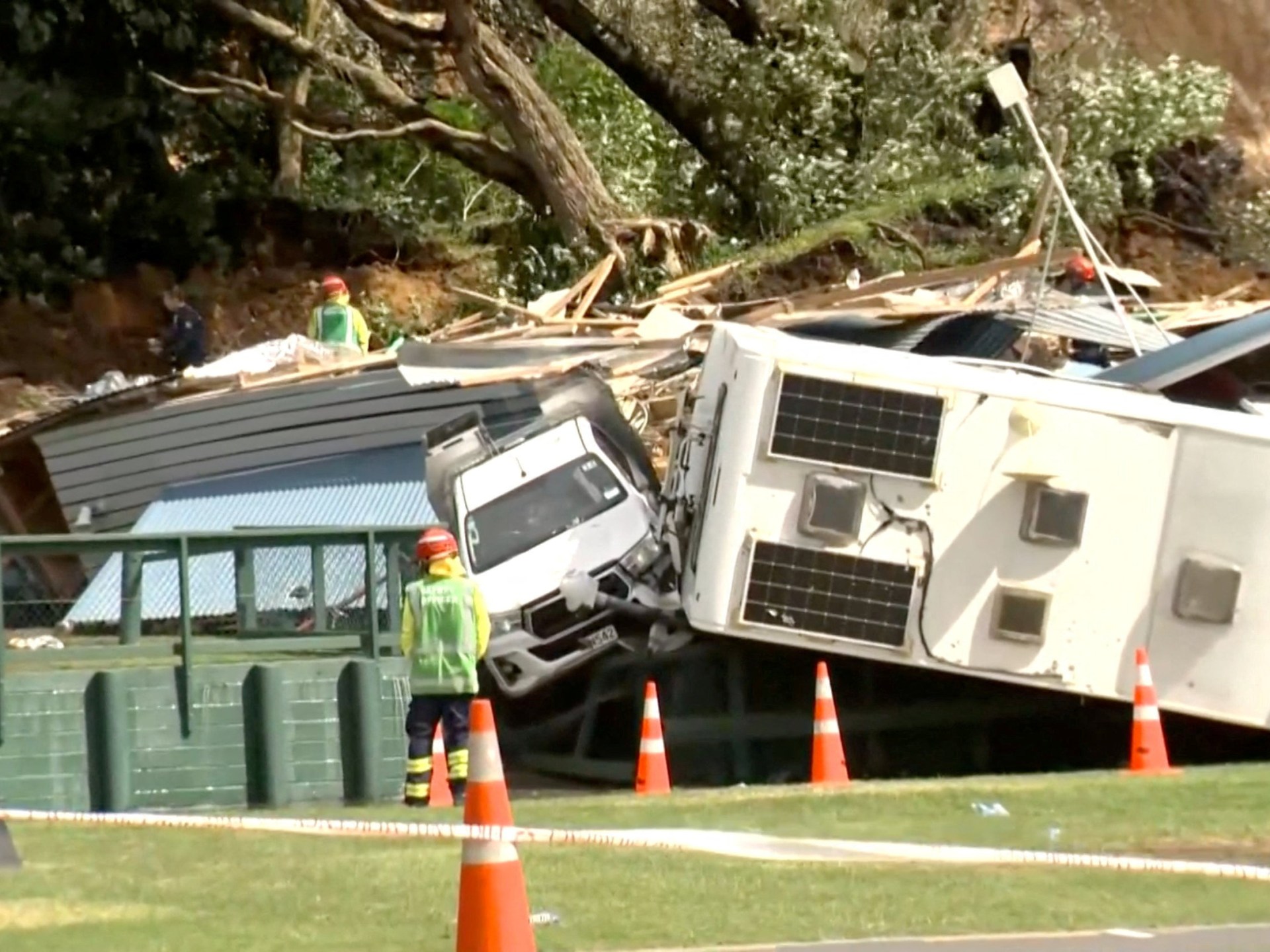 Six missing after landslide hits New Zealand campsite