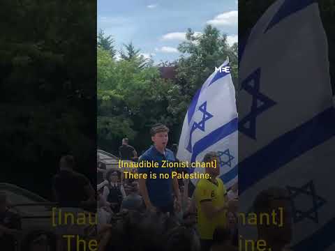 Pro-Israel crowd hurls abuse at protesters outside London Israeli real estate event