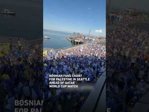 Bosnian fans chant for Palestine in Seattle ahead of Qatar match