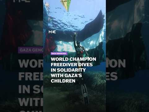World champion freediver Alessia Zecchini dives in solidarity with Gaza’s children