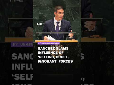 Spain’s Sanchez slams Gaza genocide, calls for support for rights institutions during UN address