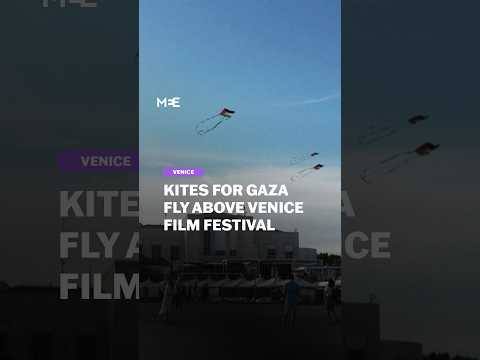 Italians fly kites for Gaza above Venice Film Festival